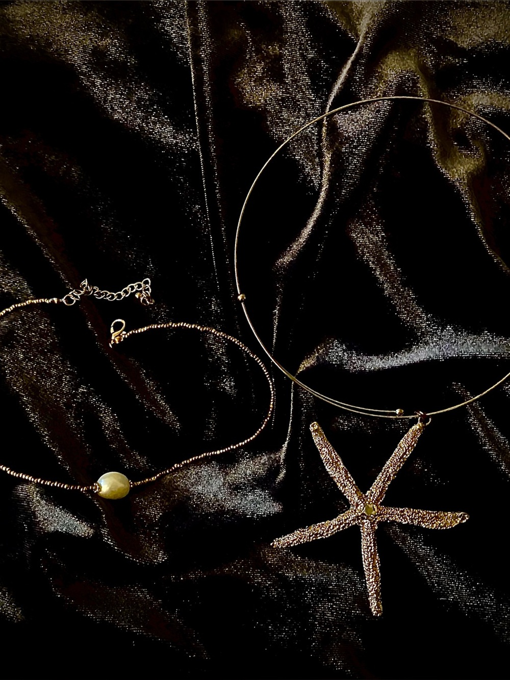 Beach Vibes Starfish Totque Choker & Gold Plated Bead Choker